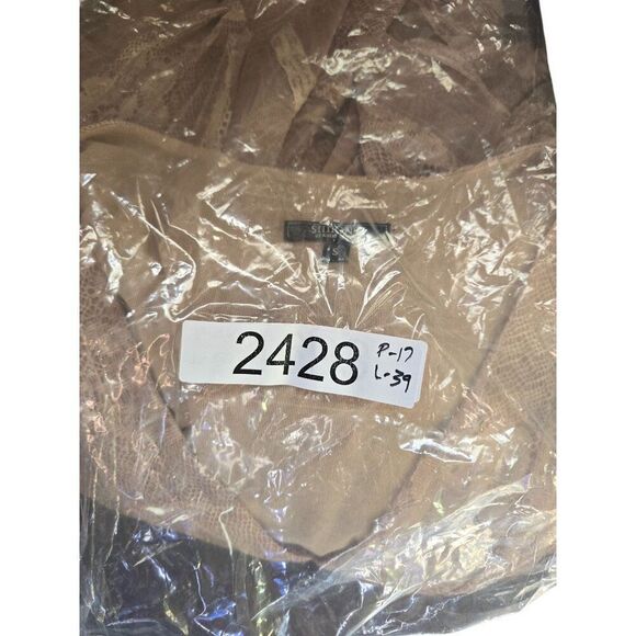 Boho Lace Ruffle Dress Beige Sheer V-Neck Sleeveless coquette elegant whimsical - Picture 7 of 7